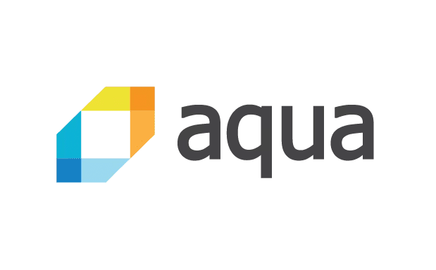 Aqua logo in multicolor with no background